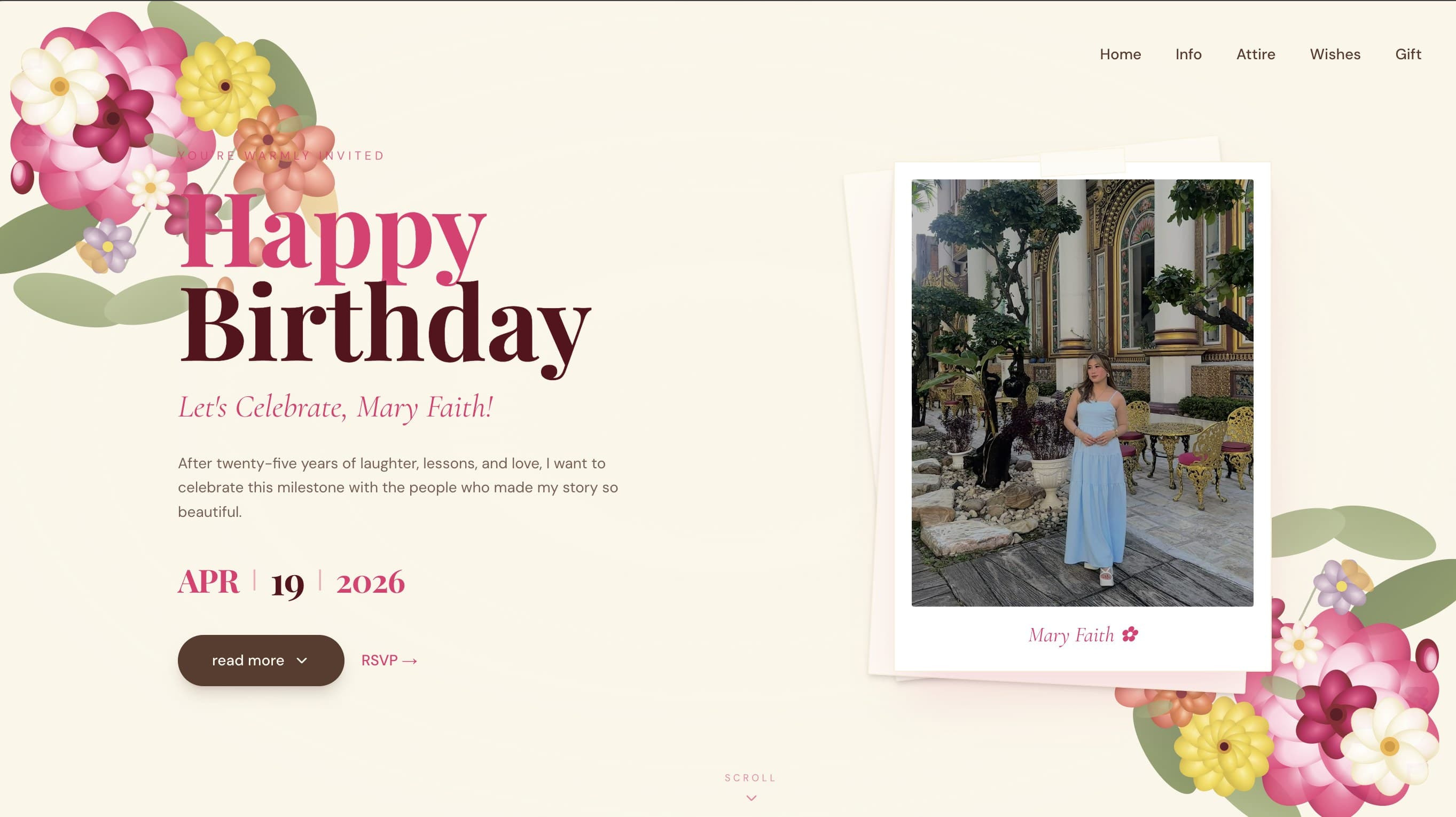 Mary Faith Birthday RSVP preview